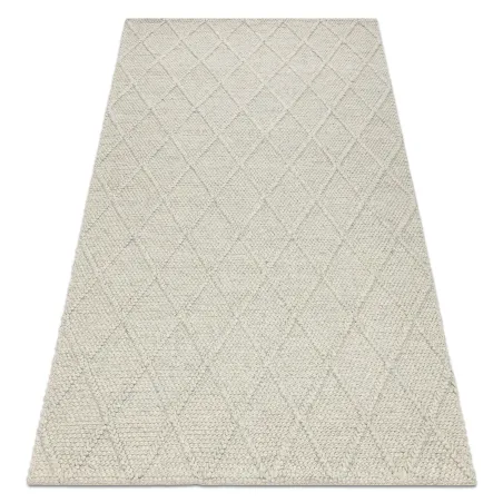 TAHAR 99001C Hand-Woven Beige Wool Rug