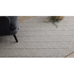 TAHAR 99001C Hand-Woven Beige Wool Rug