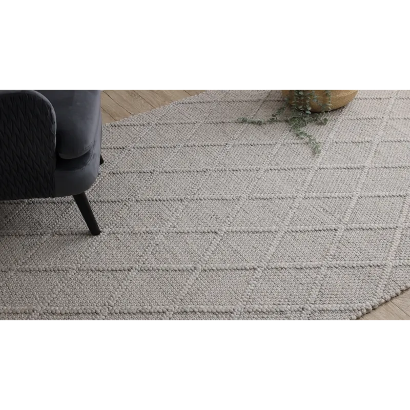 TAHAR 99001C Hand-Woven Beige Wool Rug