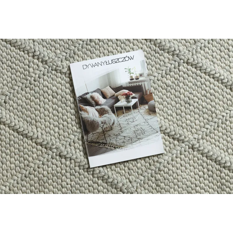 TAHAR 99001C Hand-Woven Beige Wool Rug
