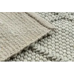 TAHAR 99001C Hand-Woven Beige Wool Rug