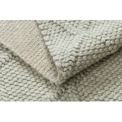 TAHAR 99001C Hand-Woven Beige Wool Rug
