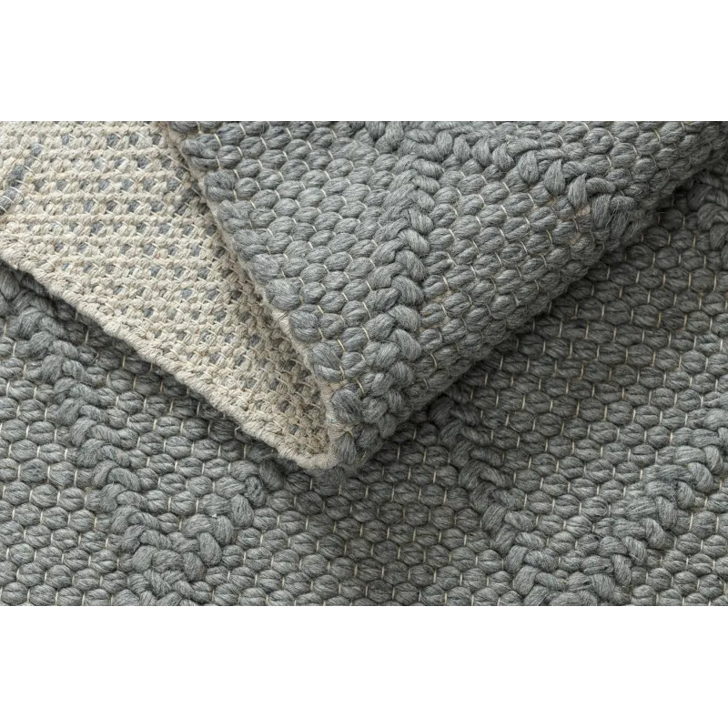 TAHAR Handwoven Wool Rug Grey