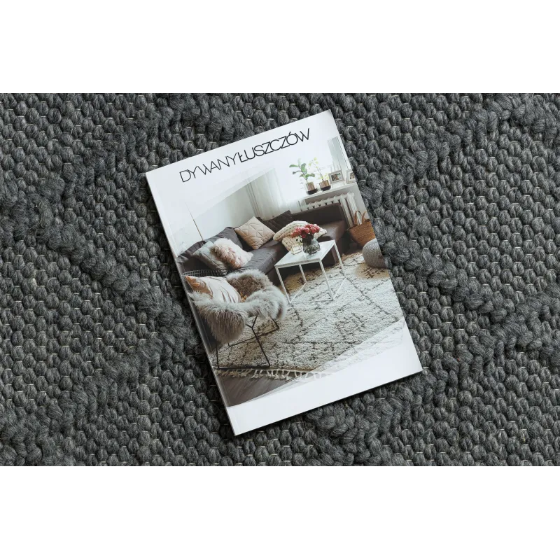 TAHAR Handwoven Wool Rug Anthracite