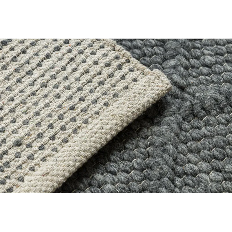 TAHAR Handwoven Wool Rug Anthracite