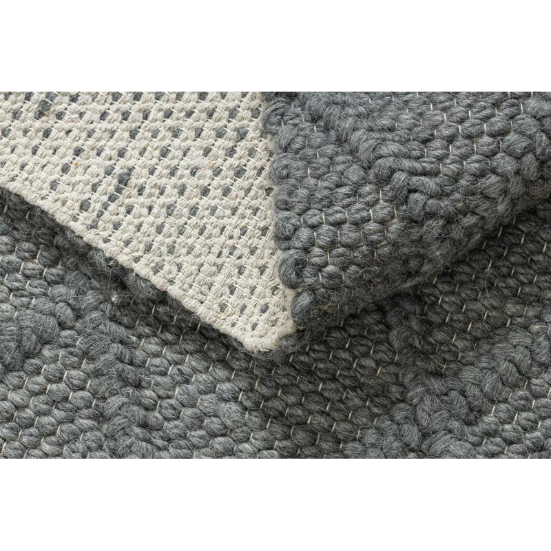 TAHAR Handwoven Wool Rug Anthracite
