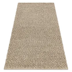 TAHAR 99005C Wool Rug Beige - HAND-WOVEN Loop Pile, Solid