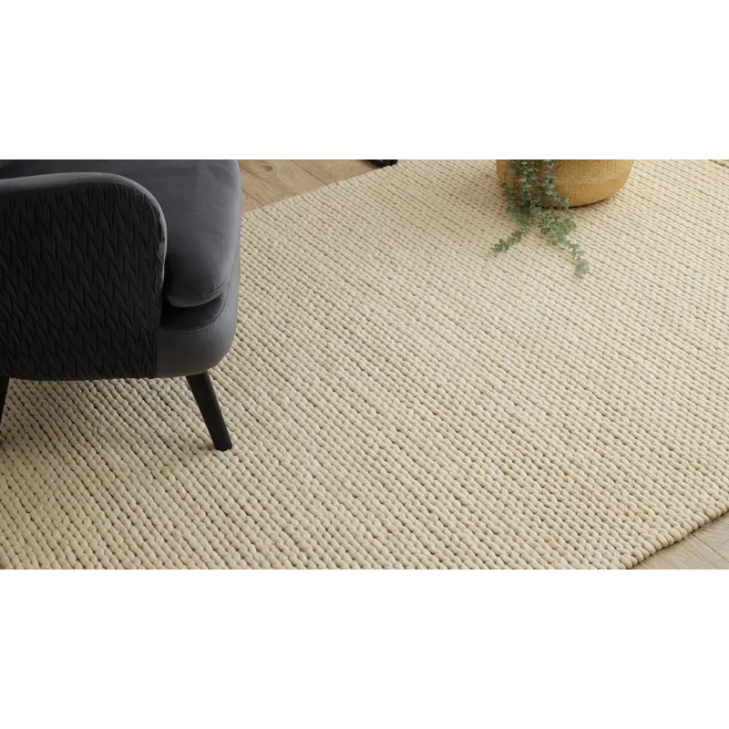 TAHAR 99004B Wool Rug Cream