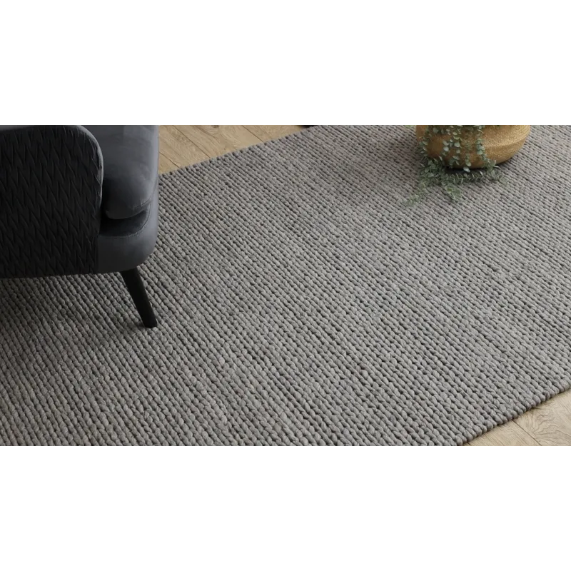 TAHAR 99004G Wool Rug Grey