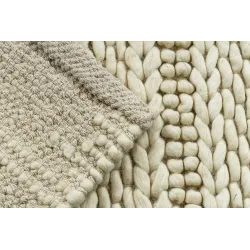 TAHAR 99002B Wool Rug Cream Lines