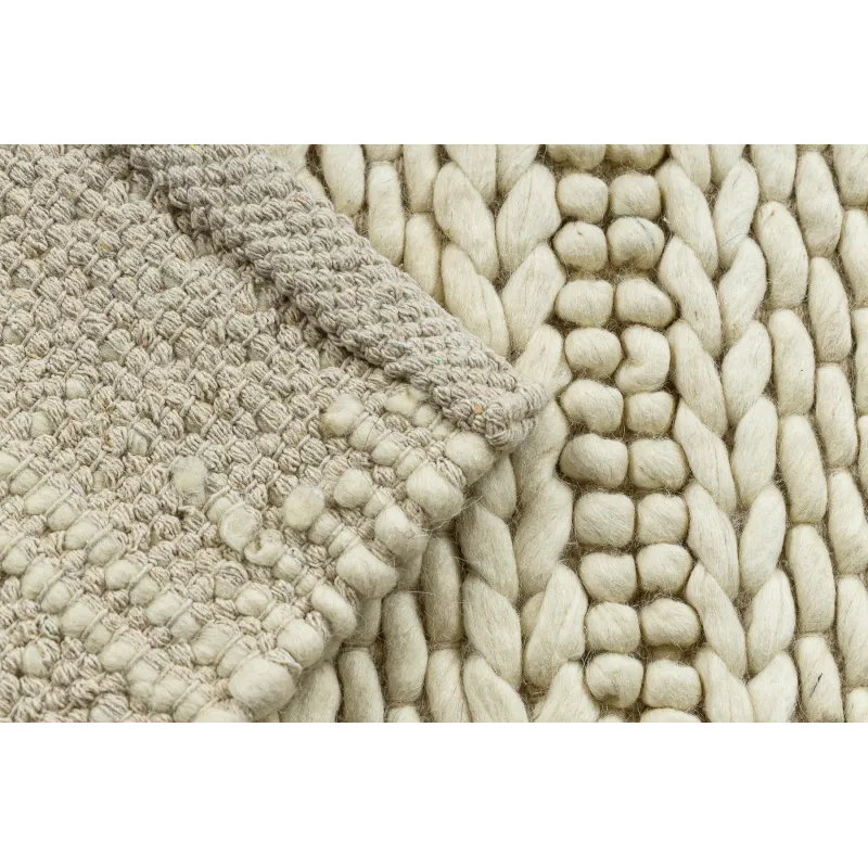 TAHAR 99002B Wool Rug Cream Lines
