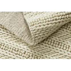 TAHAR 99002B Wool Rug Cream Lines