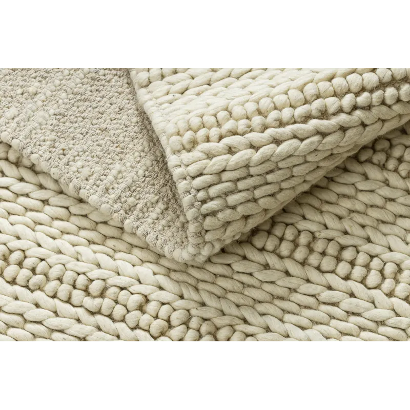 TAHAR 99002B Wool Rug Cream Lines