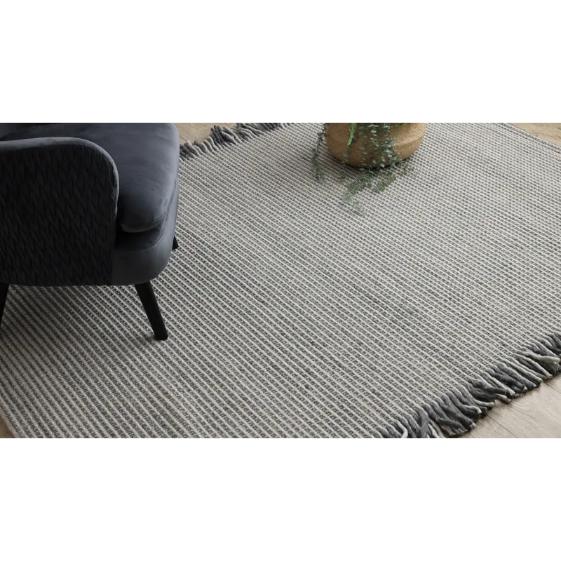 Wool Rug TAHAR 99003F Cream Grey
