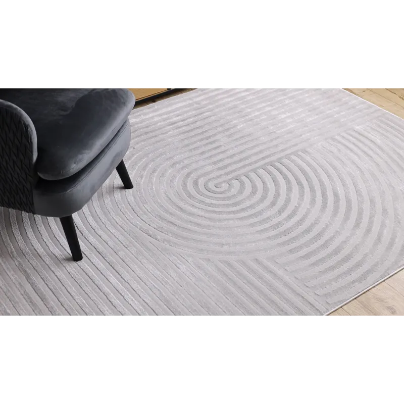 Grey BALANCE 1921 rug with a modern, structural design for any room