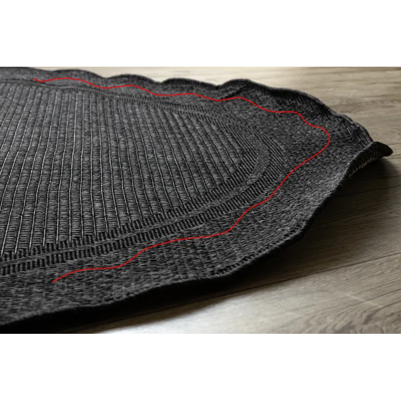 TIMO 5979 Round Outdoor Rug Black
