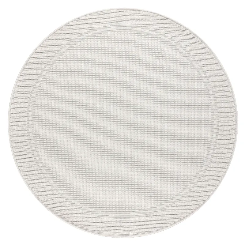 TIMO 5979 Round Outdoor Rug White