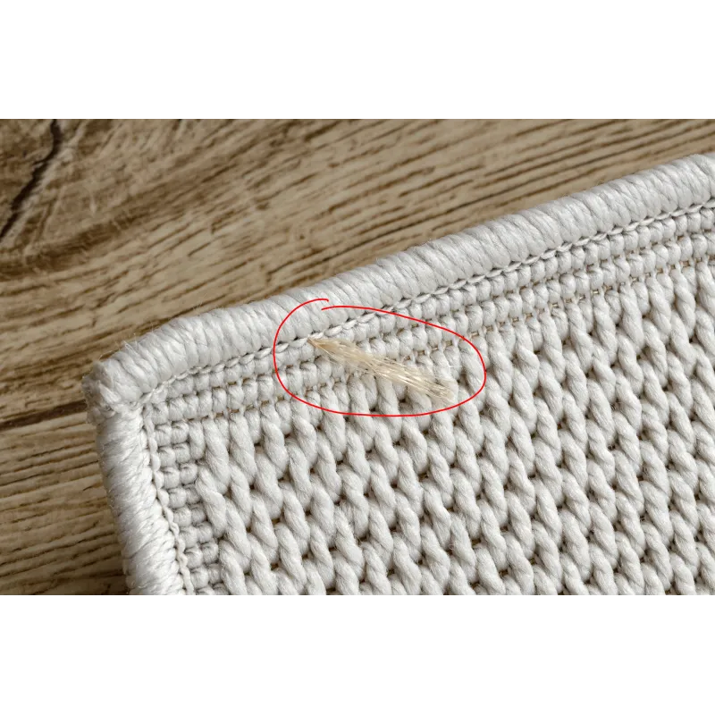 TIMO 5979 White Sisal Border Outdoor Rug