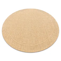 TIMO 5979 round SISAL STRING outdoor dark beige rug - 2ND GRADE