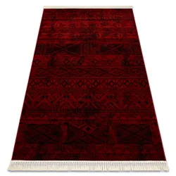 ORIENT 4722 burgundy rug with fringes, classic design for elegant interiors