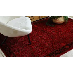 ORIENT 5125 Burgundy and Black Rug, stylish classic carpet for any room