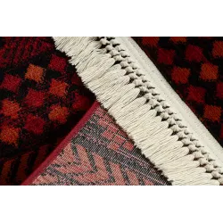 Perfect garden rug in burgundy with fringes