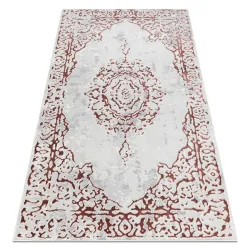 Glamorous structured rug in white and pink, perfect for modern decor