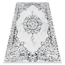 Stylish white and grey structured glamour rug