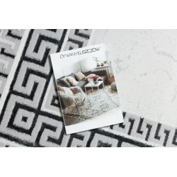 Stylish ALLURE 1960 rug featuring Greek key pattern in white and grey tones