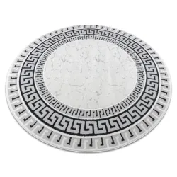 ALLURE 1960 round rug in stylish white and grey, modern design