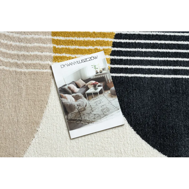 Modern FUSION 0240 rug in cream and yellow tones