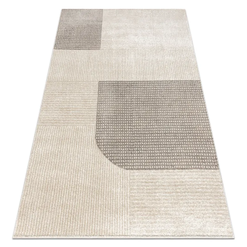 FUSION 0805 cream beige geometric rug, modern design
