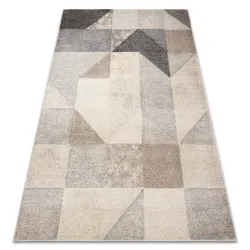 FUSION 9777 Cream Beige Geometric Rug - modern abstract design