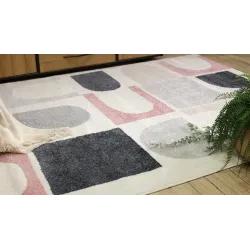 Modern FUSION 0213 rug in shades of white and pink, stylish