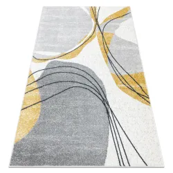 Modern FUSION 5868 rug in white and yellow, featuring an abstract design