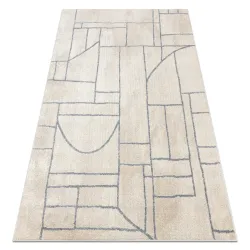 FUSION 0806 cream geometric rug in light grey tones, modern design