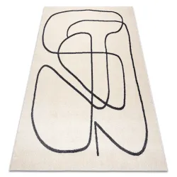 FUSION 8297 cream and dark gray modern rug with abstract lines