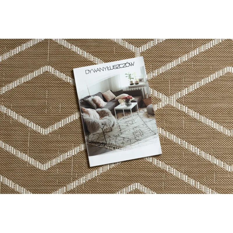 Geometric Sisal Flat Rug Natural Beige