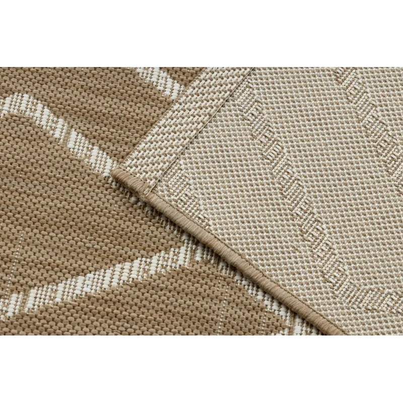 Geometric Sisal Flat Rug Natural Beige