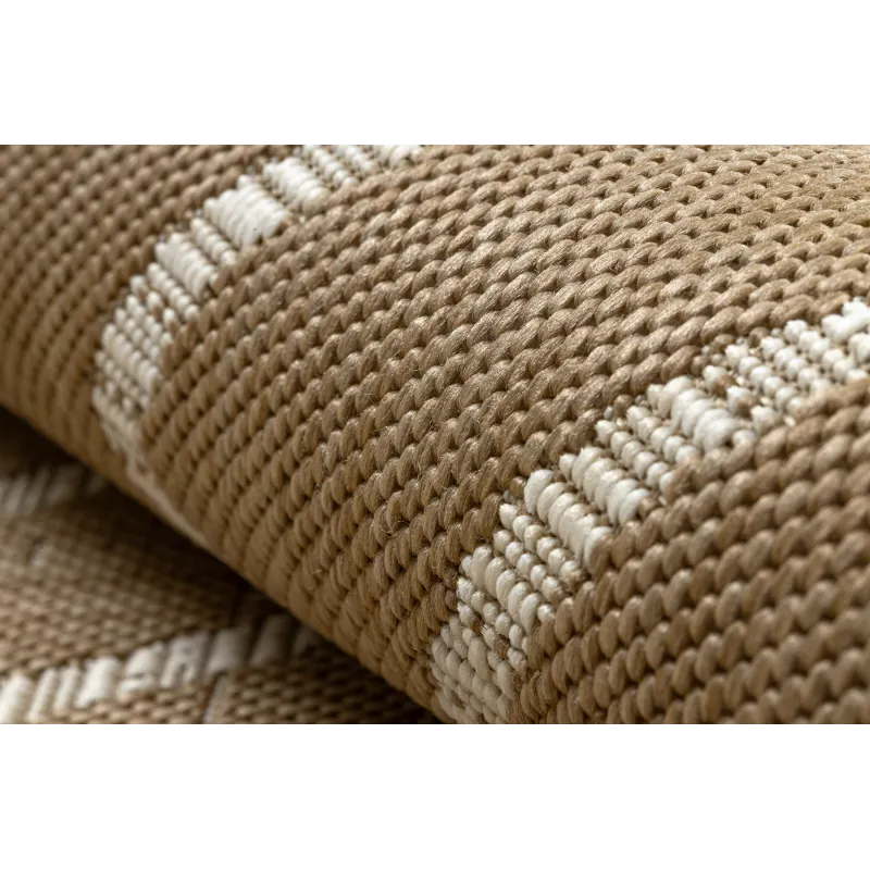Geometric Sisal Flat Rug Natural Beige