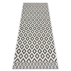 FLAT Diamond Sisal Rug Cream Black