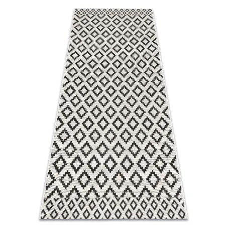 FLAT Diamond Sisal Rug Cream Black
