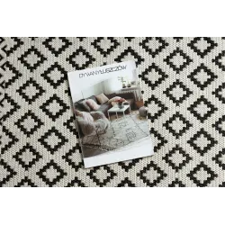 FLAT Diamond Sisal Rug Cream Black