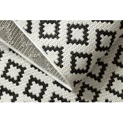 FLAT Diamond Sisal Rug Cream Black