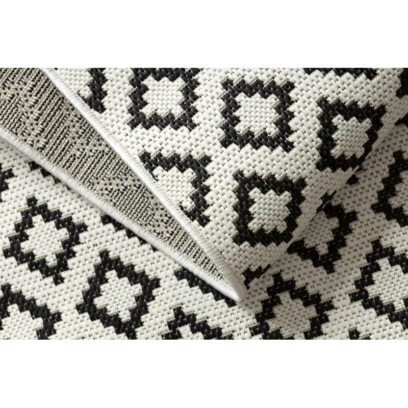 FLAT Diamond Sisal Rug Cream Black