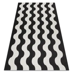FLAT Sisal Wave Rug Cream/Black