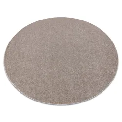 ETON PLUS Beige Round Rug, smooth surface, modern carpet for living room