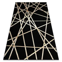 ALLURE 1964 geometric rug in stylish black and gold, modern carpet