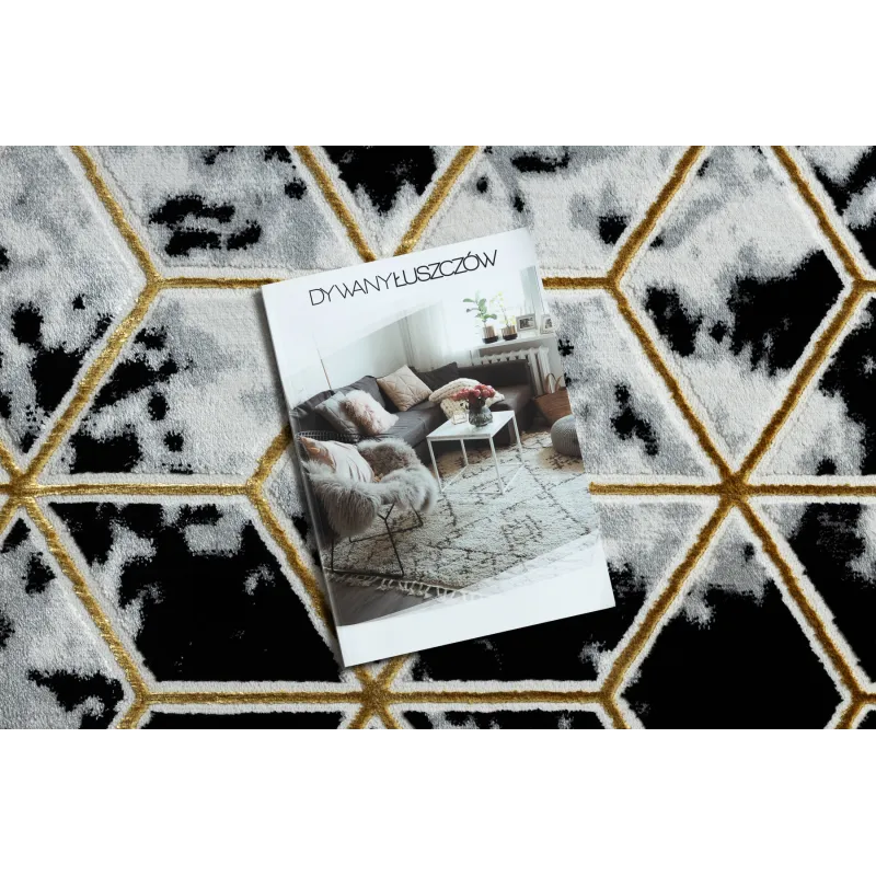 ALLURE 1966 Cube Rug - Elegant black and gold design for modern interiors