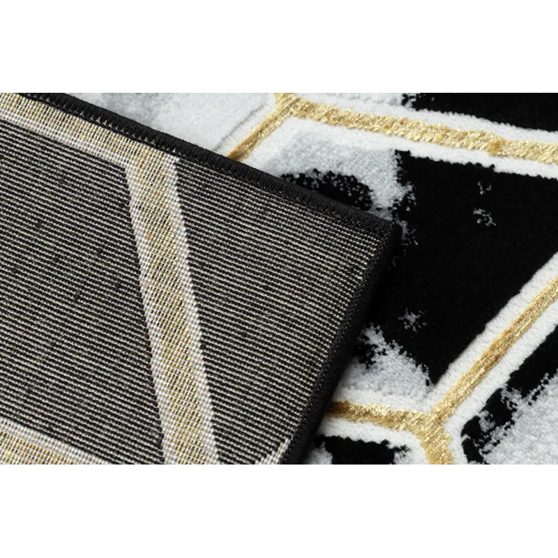 ALLURE 1966 Cube Rug - Luxurious texture and stylish design in black and gold